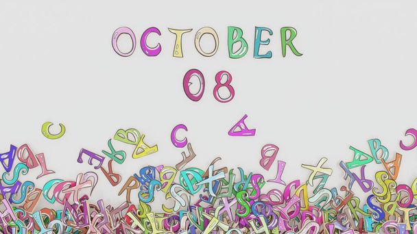 8 ottobre uso del calendario del mese di compleanno perplesso - Foto, immagini