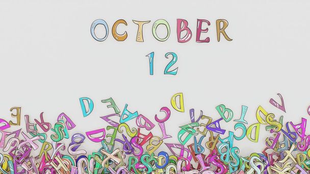 Octubre 12 desconcertado calendario de cumpleaños mes calendario uso - Foto, Imagen