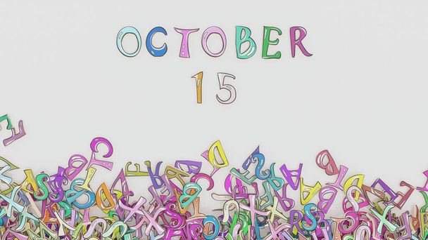 15 października zagadkowy kalendarz urodzin miesiąc wykorzystania harmonogramu - Zdjęcie, obraz