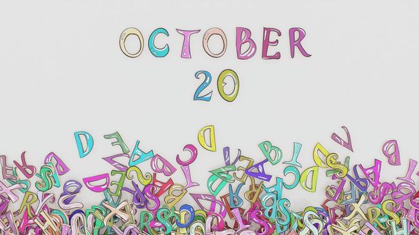 October 20 puzzled birthday calendar month schedule use - Photo, Image