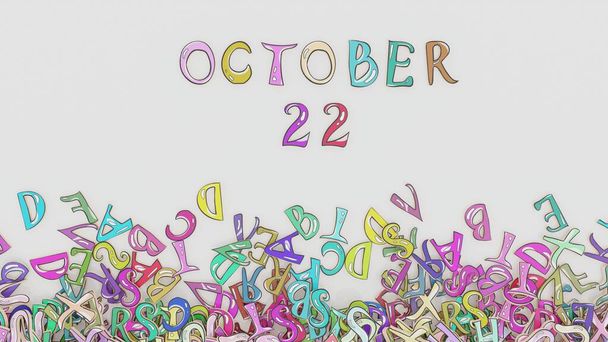 22 octobre confondu anniversaire calendrier mois calendrier utilisation - Photo, image