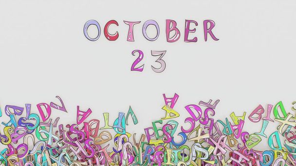 23 октября озадаченный день рождения календарного месяца использования графика - Фото, изображение