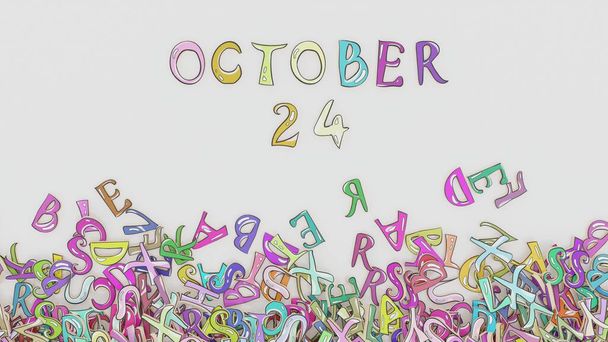 Október 24 zavaros születésnap naptári hónap menetrend használata - Fotó, kép