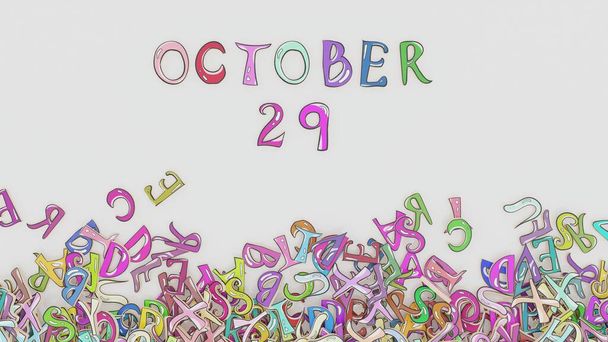 Octubre 29 desconcertado calendario de cumpleaños mes calendario uso - Foto, Imagen