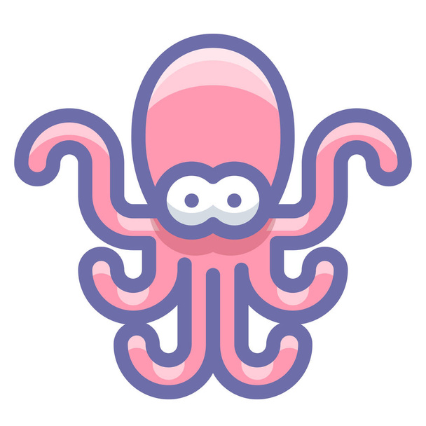 octopus marine Filled outline icon in Filled outline style - Vektör, Görsel