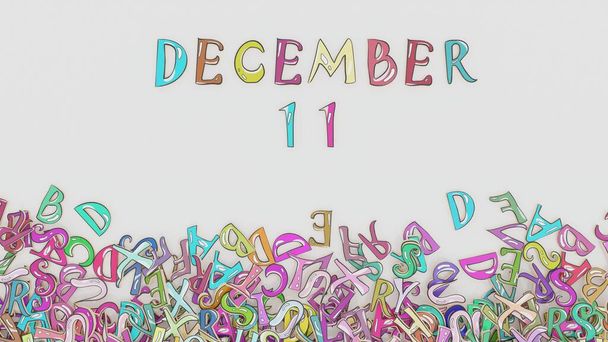 11 décembre calendrier énigmatique calendrier mensuel anniversaire utilisation - Photo, image