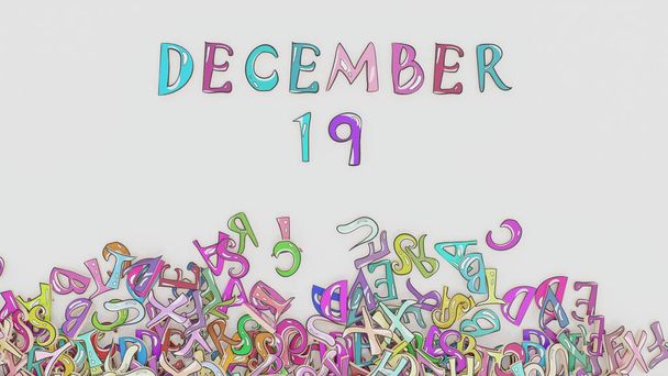 19 Δεκεμβρίου ημερολόγιο αμηχανία μηνιαία χρήση πρόγραμμα γενεθλίων - Φωτογραφία, εικόνα