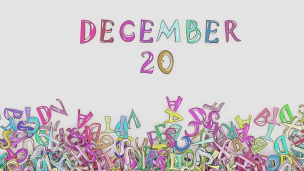 20 de diciembre calendario desconcertado calendario mensual uso de cumpleaños - Foto, Imagen
