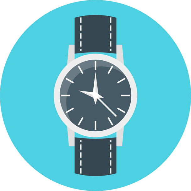 Uhr Armbanduhr-Ikone im flachen Stil - Vektor, Bild
