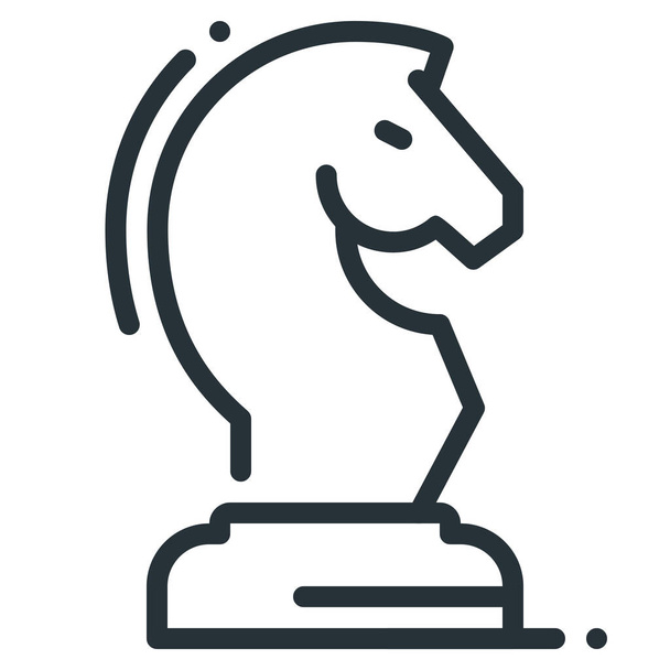 chess horse strategy icon in Outline style - Vector, Image