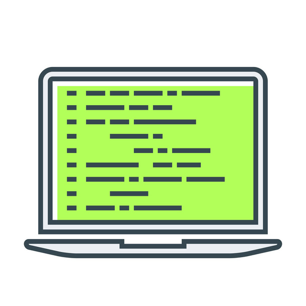 code coding program icon in Filled outline style - Διάνυσμα, εικόνα