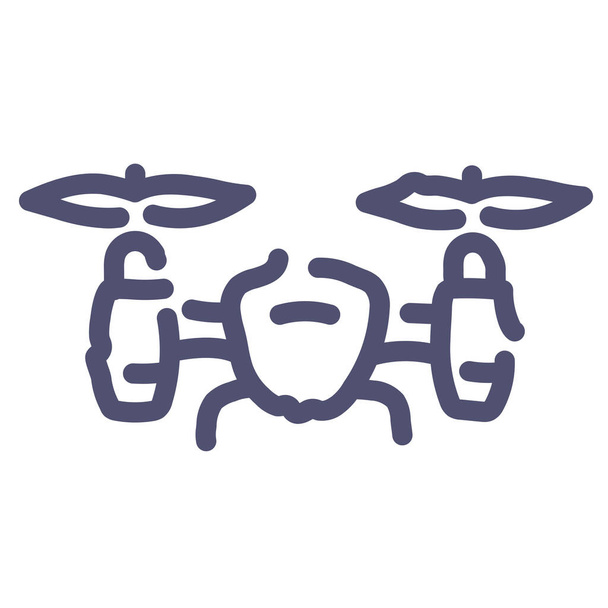 ícone de drone de helicóptero airdrone em estilo esboço - Vetor, Imagem