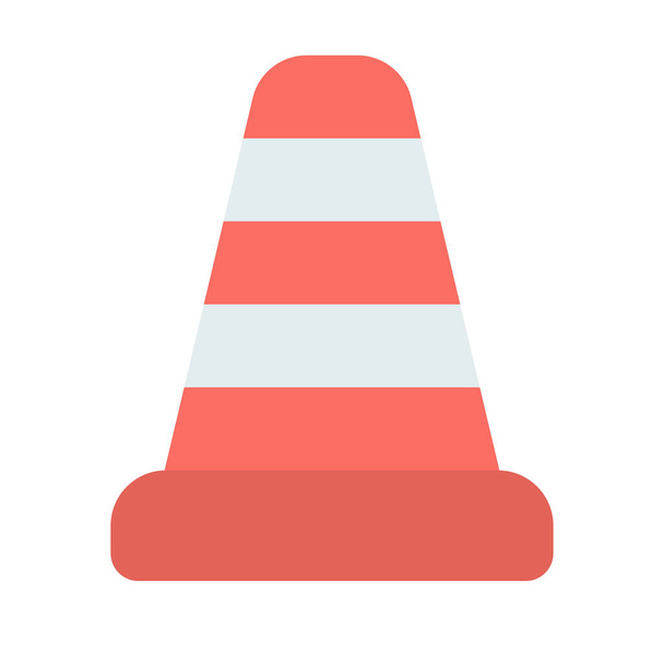 cone consturction traffic icon in Flat style - Vector, Image