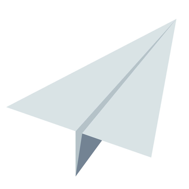 avión de papel icono plano en estilo plano - Vector, imagen