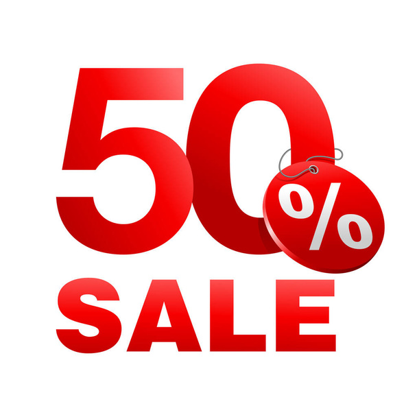 Sale 50 off isolated discount - Vector, Image