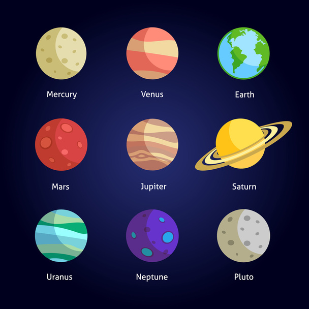 Planetas conjunto decorativo
 - Vetor, Imagem