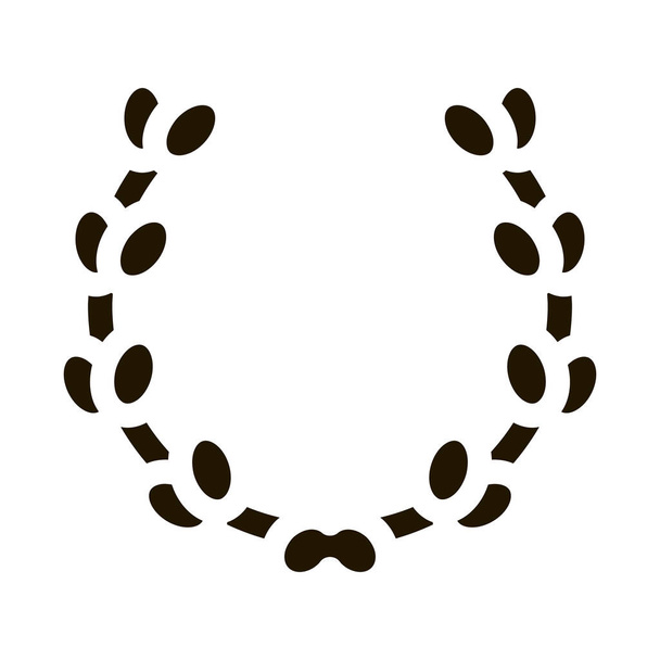 Греческий оливковый венок икона векторный глиф иллюстрация - Вектор,изображение