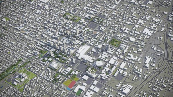 Salt Lake City - 3D city model aerial rendering - Photo, Image