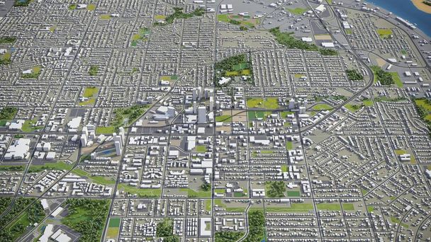 Surrey - renderização aérea modelo de cidade 3D - Foto, Imagem