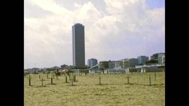 Archival Cesenatico ουρανοξύστης στη δεκαετία του 1970 - Πλάνα, βίντεο
