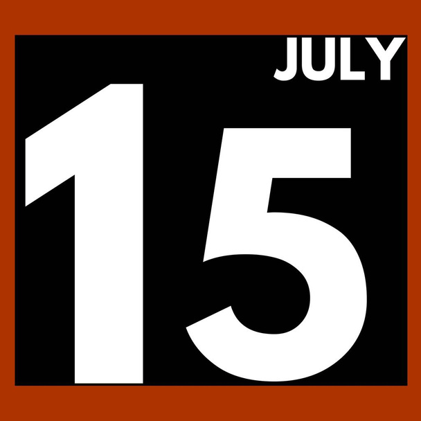 15 de julio. Icono moderno del calendario diario .date, día, mes .calendar para el mes de julio - Foto, Imagen