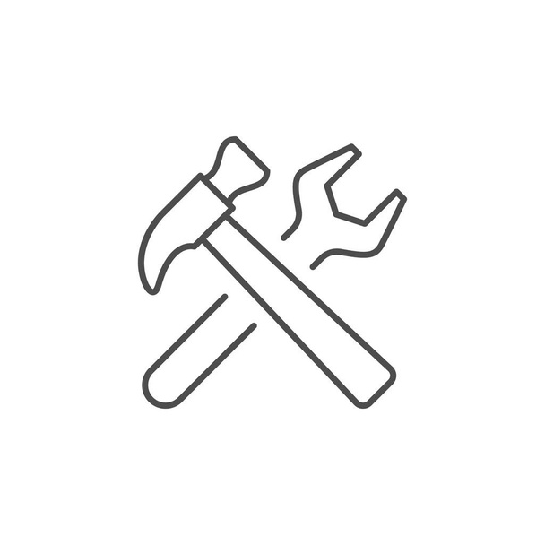 Repair tools line outline icon - Vector, Image