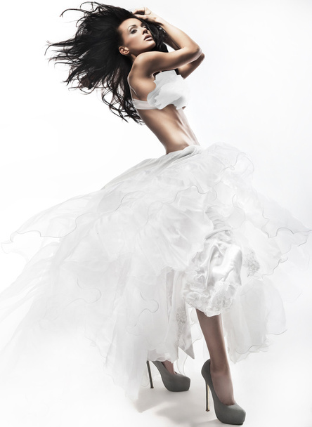 Sexy woman wearing white dress - Foto, Imagem
