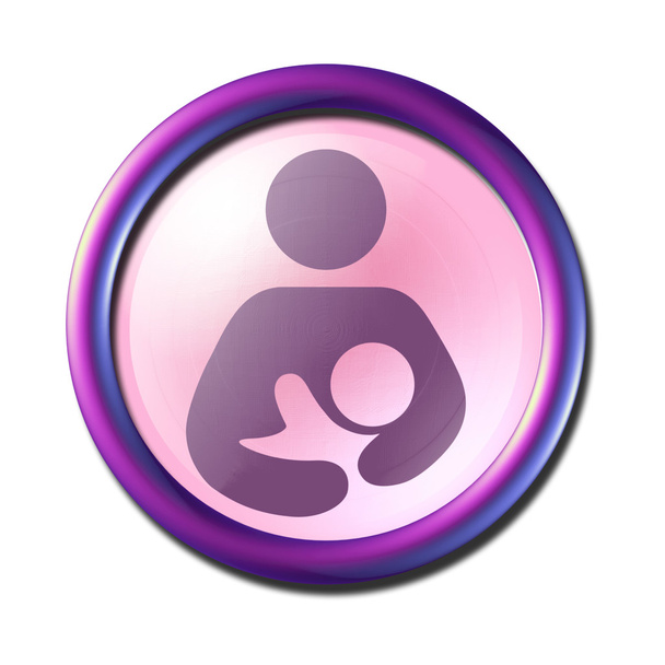 Maternidade pictograma 3d ícone brilhante botão
 - Foto, Imagem