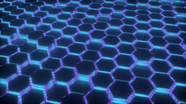 Hexagonal de néon colorido - Filmagem, Vídeo