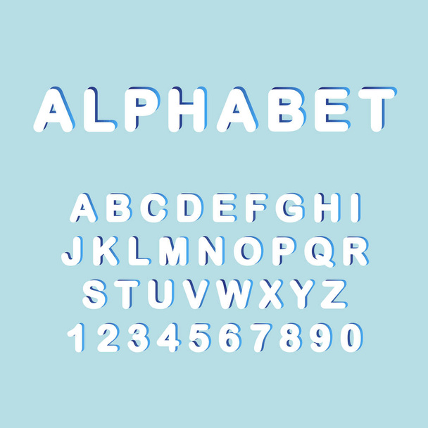 カラーライン抽象アルファベット文字ABCフォント.3Dタイポグラフィベクトル図記号. - ベクター画像