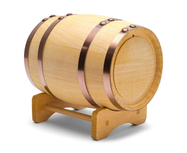 Natural Wine Barrel on Stand Cut Out. - Фото, изображение