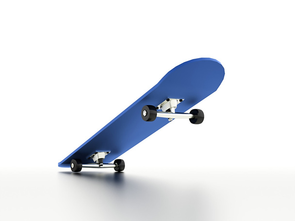 Blue skateboard with shadow - Foto, imagen