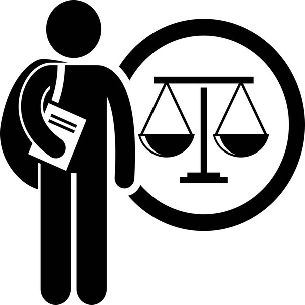 course justice law icon in Solid style - Vector, imagen