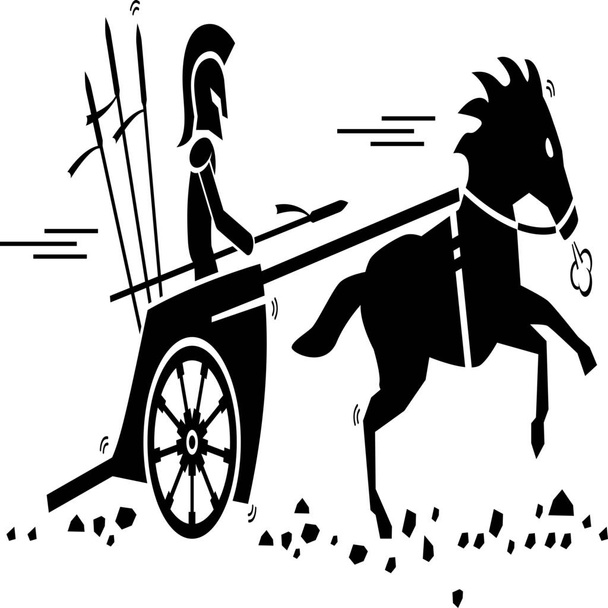 athens attack chariot icon in Solid style - Vettoriali, immagini