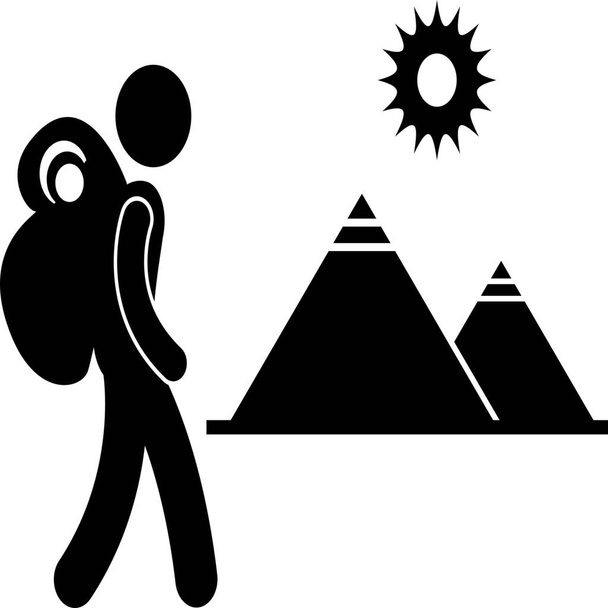 приключенческий авантюрист один икона в твердом стиле - Вектор,изображение