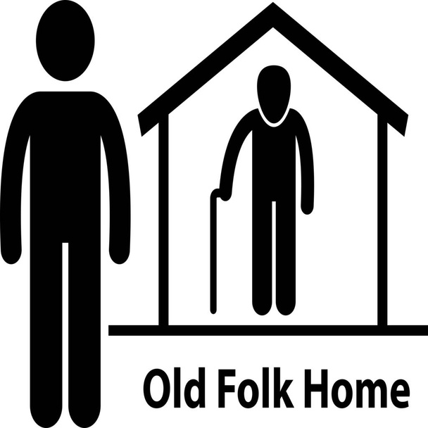 folks home nursing icon in Solid style - Vector, Image