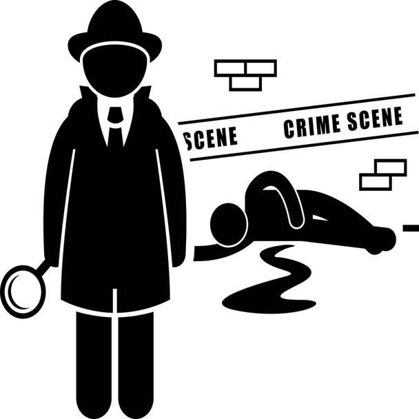 crime detective forensic icon in Solid style - Vektori, kuva
