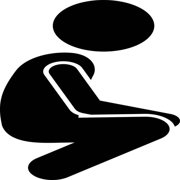 икона детского приседания в твердом стиле - Вектор,изображение