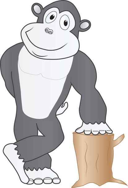 A friendly gorilla is smiling waiting for his friends - Vector, Image