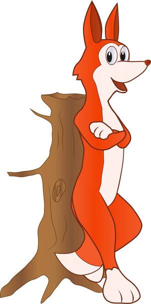 A friendly fox is waiting for his friend - Vector, Image