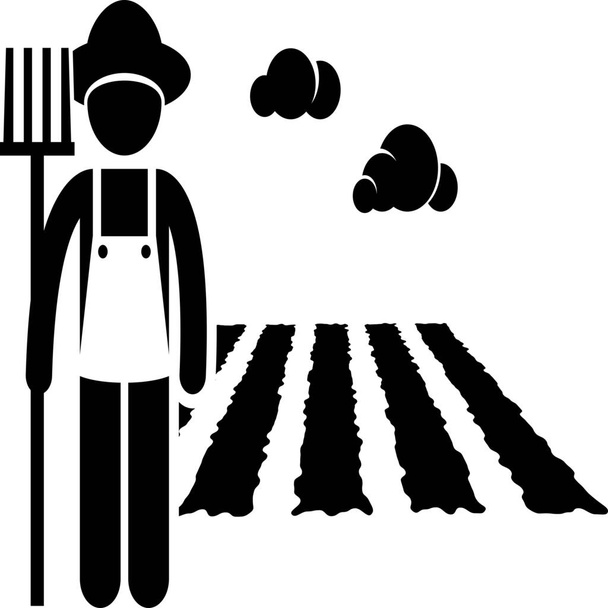 agriculture botanist crop icon in Solid style - Wektor, obraz