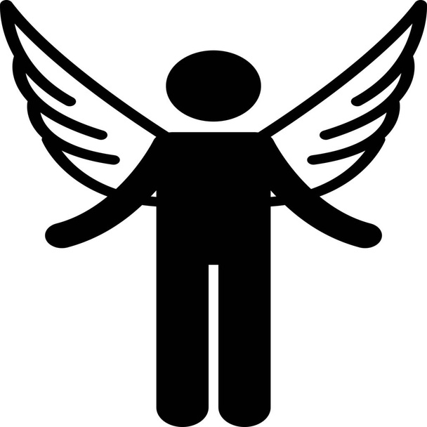 天使大天使神のアイコンをソリッドスタイルで - ベクター画像