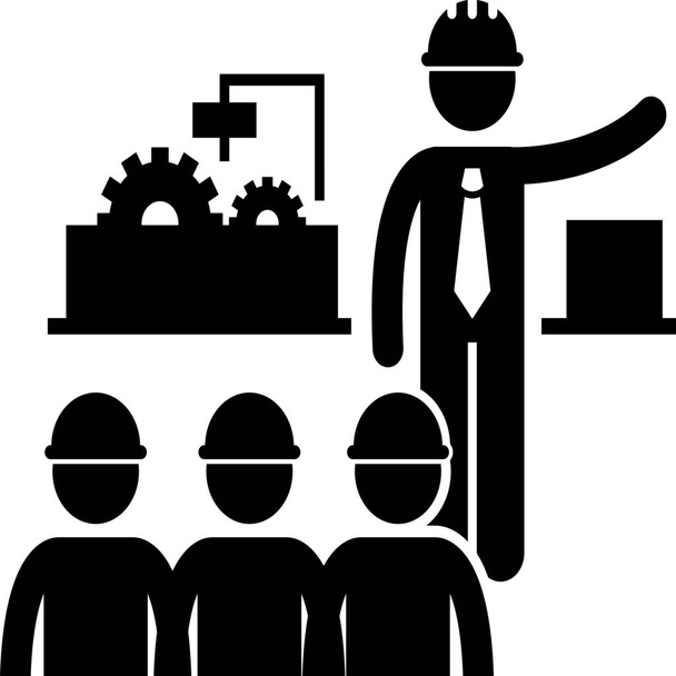 construction engineer factory icon in Solid style - Vector, Image