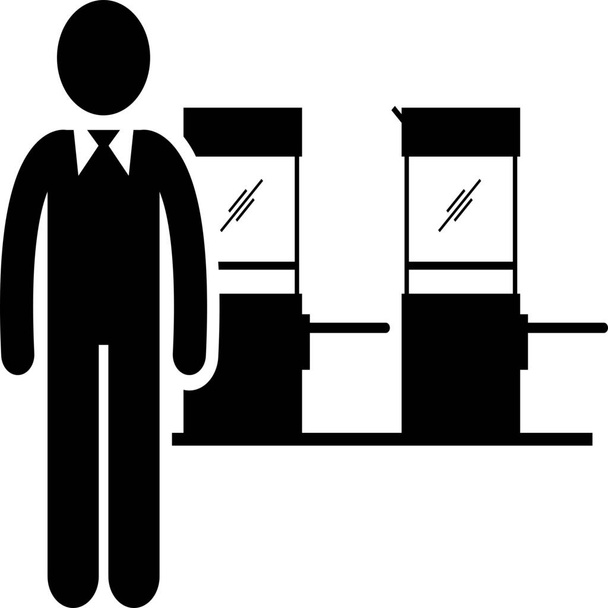 attendant booth clerk icon in Solid style - Vector, afbeelding