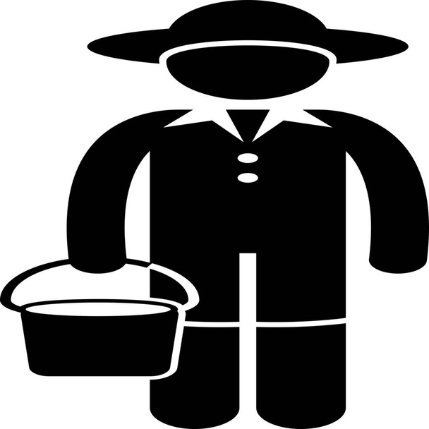 attire bucket feeder icon in Solid style - Vector, Imagen