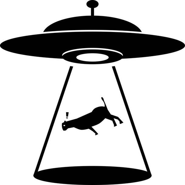 abduction alien cow icon in Solid style - Vector, imagen