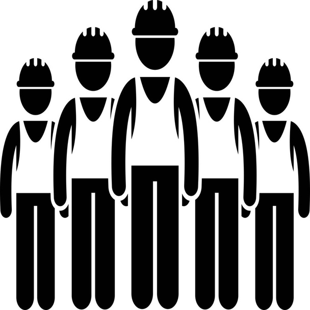 construction group labor icon in Solid style - Vector, afbeelding