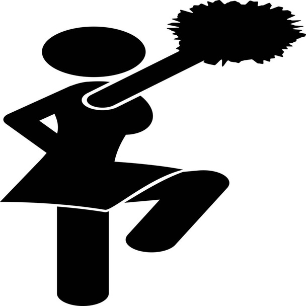 activity cheerleader dance icon in Solid style - Vetor, Imagem