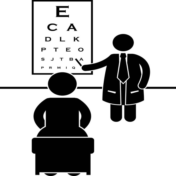 correction examination eye icon in Solid style - Vector, imagen