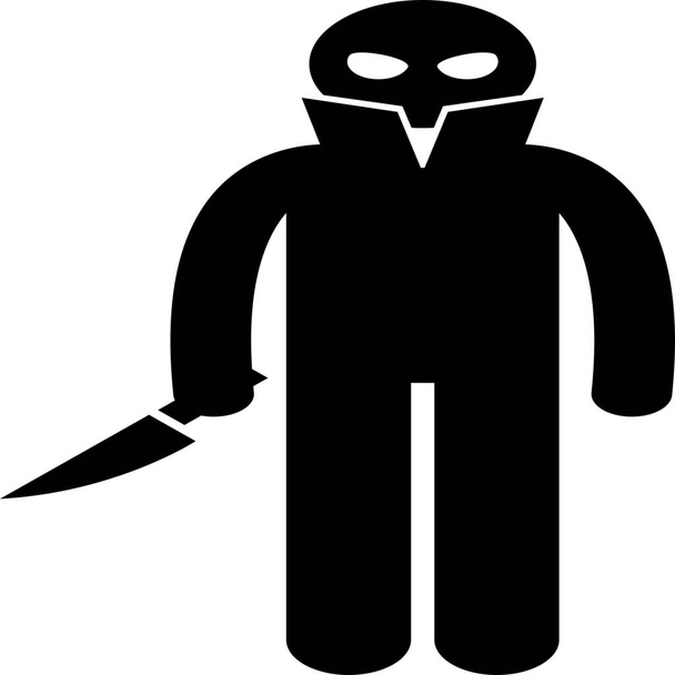 Böse Killermesser-Ikone im soliden Stil - Vektor, Bild